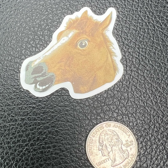Horse Head Mask Halloween Funny Prank Joke Dress up Costume sticker - Picture 2 of 4